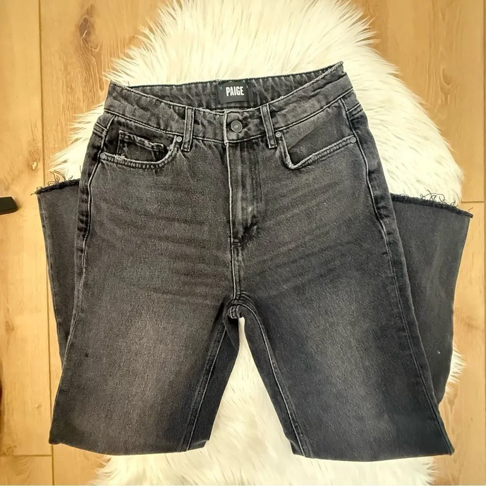PAIGE Noella Black High-Rise Straight Leg Jeans - Size 26